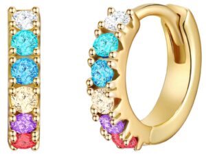 Cercei rotunzi placati cu aur de 14K - Auriu/Galben