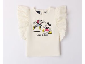 Tricou cu imprimeu Minnie si Mickey Mouse pentru fete -  4.8737 - Crem - Crem