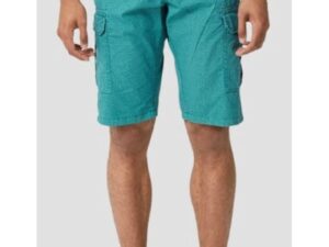 Pantaloni scurti barbati File cu talie medie si imprimeu cu frunze - Turcoaz - Turcoaz