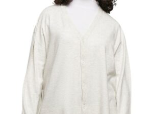 Cardigan lejer cu maneci cazute - Gri deschis melange