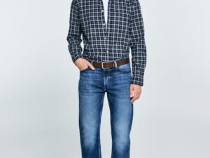 Camasa din bumbac cu imprimeu in carouri Meridenisoni