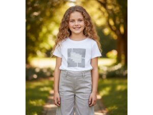 Pantaloni iDO pentru fete din twill de bumbac elastic talie reglabila si croiala confortabila Gri