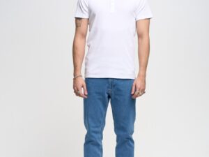 Tricou slim fit cu decolteu la baza gatului Basicag