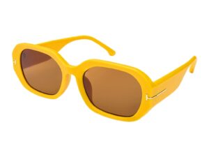 Ochelari de soare hexagoali Kaylee - Maro/Galben sofran