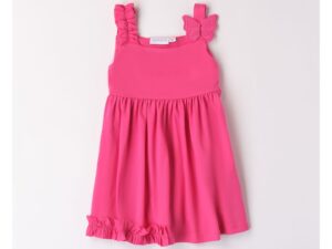 Rochie cu aplicatie fluturas si volane pentru fete -  0.8348 - Roz