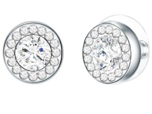 Cercei cu tija si cristale - Argintiu