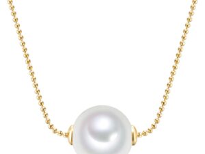 Colier placat cu aur de 14K si decorat cu perla sintetica - Auriu
