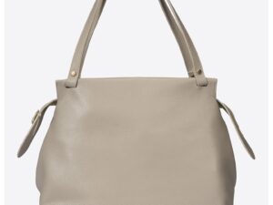 Geanta de umar cu fermoar si model uni - Maro taupe deschis