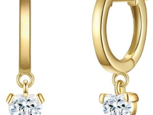 Cercei placati cu aur de 14K - cu zirconia - Auriu/Galben