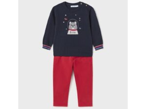 Compleu pulover si pantaloni Baieti -  303270537 - Bumbac - Rosu/Negru