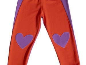 Pantaloni cu inimi - Portocaliu/Violet