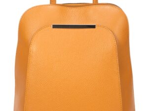 Rucsac din piele cu buzunar exterior - Portocaliu