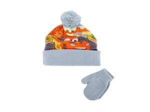 Set caciula si manusi  McQueen - gri - poliester - pentru baieti - sezon: iarna - Gri