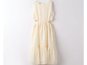 Rochie eleganta decupata pe sold pentru fete -  4.8558 - Crem