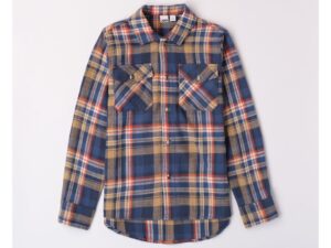 Camasa cu model carouri pentru baiat -  4.7683 - Multicolor - Portocaliu/Bej/Multicolor/Albastru