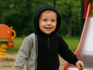 Hanorac cu gluga -  - City Boys - Negru & Gri - pentru baieti - Negru