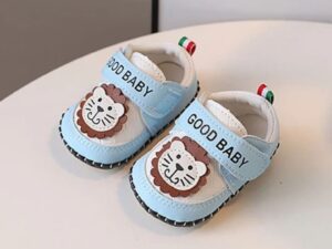 Pantofi  Model Lion - Baieti - Piele Ecologica - Alb/ Albastru Deschis - Alb/Albastru deschis