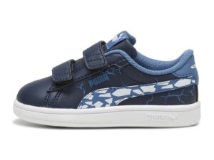 Pantofi sport din piele ecologica cu garnituri cu imprimeu Smash 3.0 L Icy - Alb/Albastru inchis/Albastru ultramarin