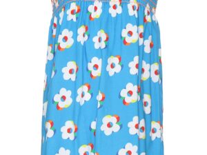 Rochie cu imprimeu floral - fara maneci - Alb/Albastru