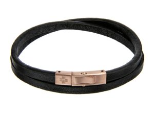 Bratara din piele cu catarama metalica - Negru/Maro/Maro bronz/Bronze