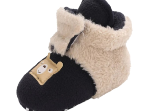 Cizme  Plusate Teddy - Peste glezna - Baieti/ Fete - Negru/ Crem