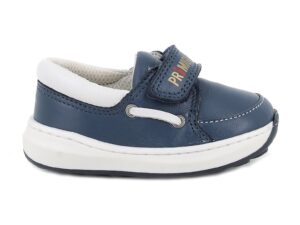 Pantofi sport de piele cu velcro - Bleumarin