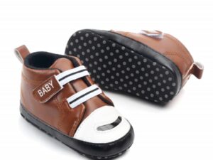 Ghete  Model Monkey - Casual - Piele ecologica - Baieti - Velcro - Maro - 3-6 luni -