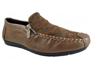 Mocasini Barbati - maro - model cu nervuri si fermoar - Corner