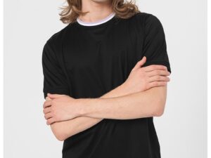 Tricou din bumbac cu decolteu la baza gatului - Alb/Negru/Lila