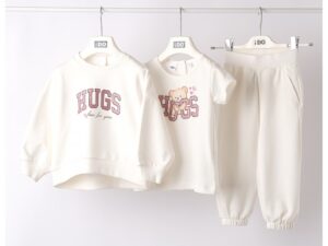 Set de imbracaminte - 3 piese - Alb/Roz