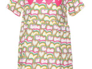 Rochie cu imprimeu cu inimi - Alb/Verde/Roz