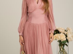 Rochie Leonard Collection din matase naturala roz