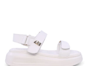 Sandale cu perimetru reglabil femei Luca di Gioia albe  din piele naturală 3847DS102A