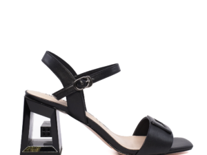 Sandale cu toc mediu femei Luca di Gioia negre din piele 1267DS1601N