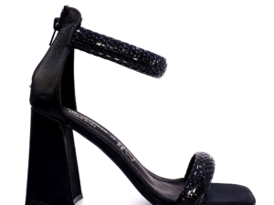 Sandale femei Solo Donna negre cu toc înalt și ștrasuri 2547DS8539N