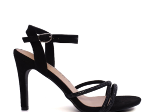 Sandale femei Solo Donna negre cu toc înalt și ștrasuri 2547DS9095N