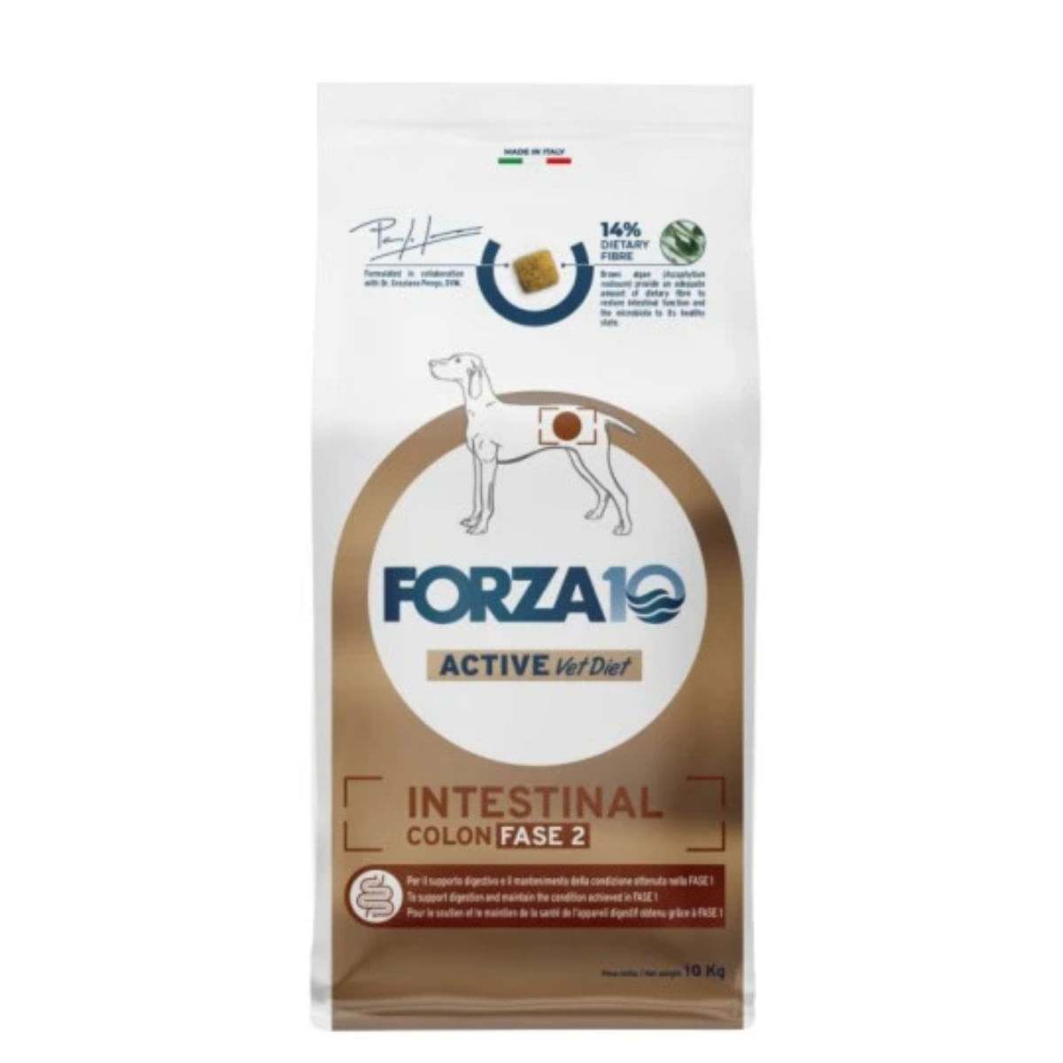 Reducere 25% - FORZA10 Active VetDiet Intestinal Colon Fase 2, XS-XL, Pește, dietă veterinară, hrană uscată monoproteică câini, sistem digestiv, 10kg 1 FORZA10 Active VetDiet Intestinal Colon Fase 2