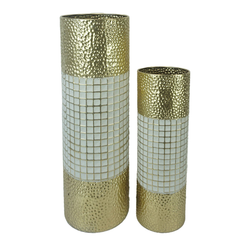 Reducere 35% - Set 2 vaze Tripo Auriu 20x20x61 cm 1 Set 2 vaze Tripo Auriu 20x20x61 cm
