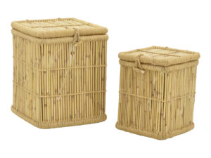 Set de 2 cosuri de rufe Dremia bambus Natural 46x46x55 cm