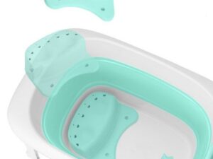 Cadita Little Mom Bimbi Green cu scaunel inclus