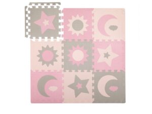 Covoras de joaca puzzle Momi Nebe 93 x 93 cm Pink