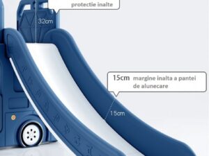 Spatiu de joaca 3 in 1 pentru copii Nichiduta Garden Happy Bus Blue cu tobogan