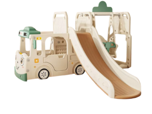 Spatiu de joaca pentru copii 4 in 1 Nichiduta Happy Bus White cu saltea impermeabila din spuma