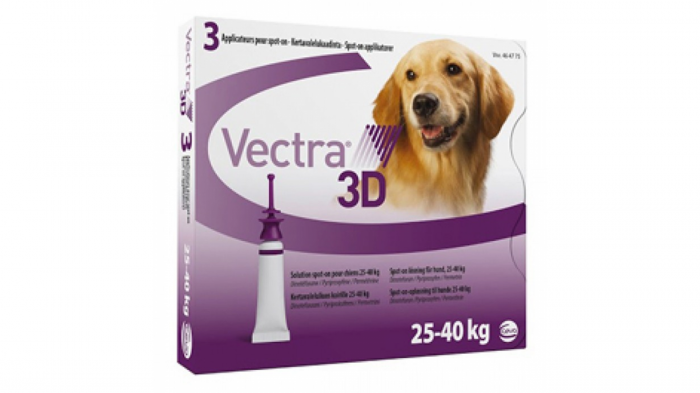 Reducere 52% - Vectra 3D solutie spot-on pentru caini 25-40kg, 3 pipete 1 Vectra 3D solutie spot-on pentru caini 25-40kg
