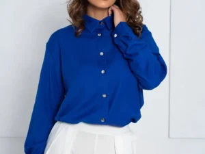 Camasa albastra eleganta cu nast...