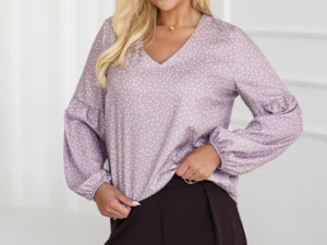 Bluza dama bej cu imprimeu bulin...