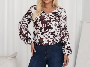 Bluza dama cu imprimeu abstract ...