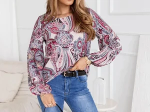 Bluza dama cu imprimeu ornamenta...