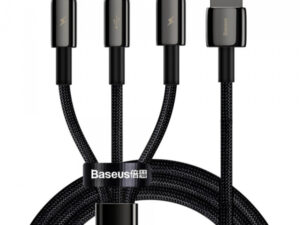 Cablu Incarcare USB-A - Lightning / microUSB / USB-C Baseus Tungsten Gold 3in1
