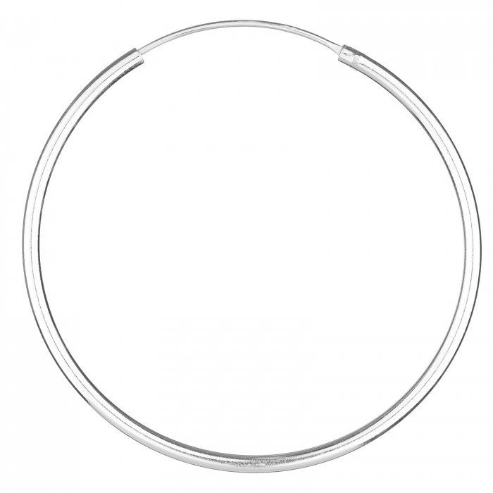 Reducere 33% - Cercei Creole din argint 925, cu sectiune rotunda si diametru de 4.5 cm 1 Cercei Creole din argint 925